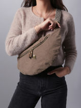 Heuptasje Le voyage en panier Bruin velours AHP244-vue-porte